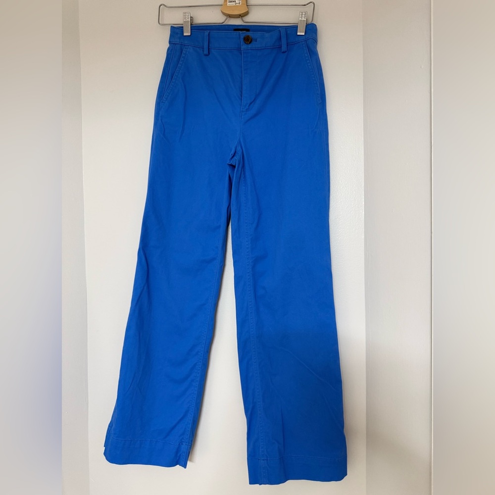 J Crew Pants women  size 0 blue  Sailor Heritage Chino Straight Leg Mid Rise